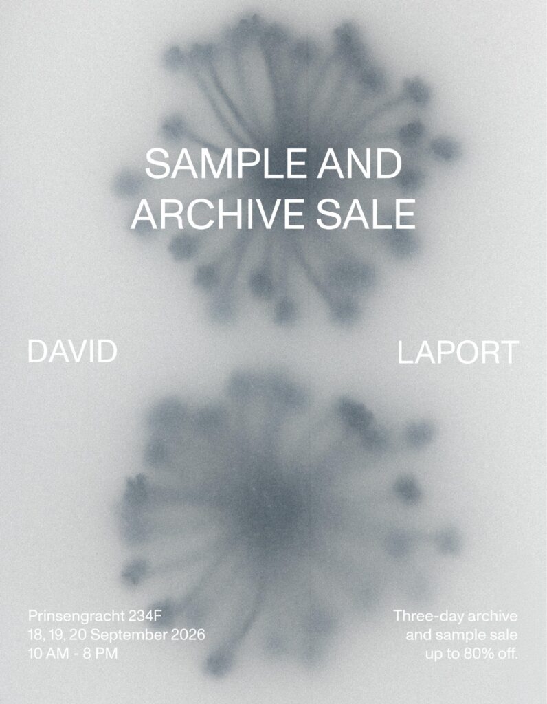 STUDIO DAVID LAPORT POP-UP ARCHIVE & SAMPLE SALE in Amsterdam